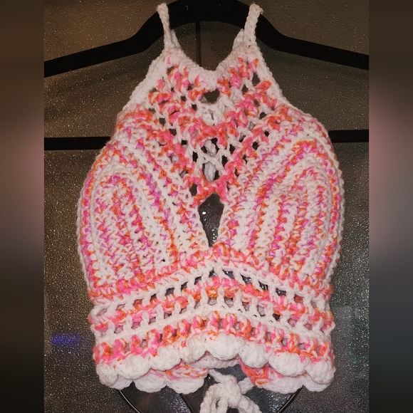 yarnovermarie Tops - Handmade XS/S cage halter top